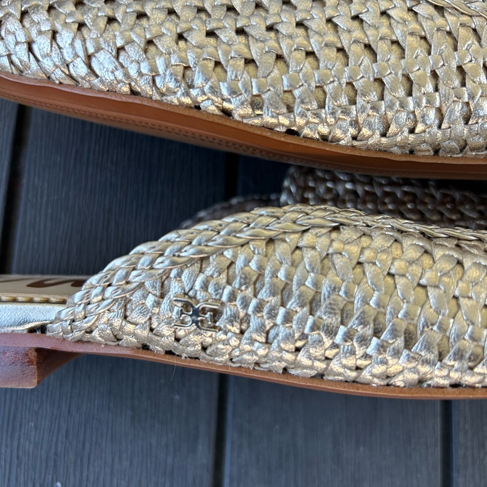 Sam Eldelman Elva Mules Gold Color Size 9 - Picture 4 of 5